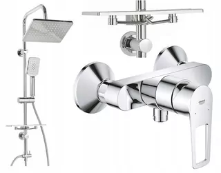 Grohe BauLoop jednopáková sprchová batéria nástenná, chróm + nadomietkový sprchový set Invena Nyks